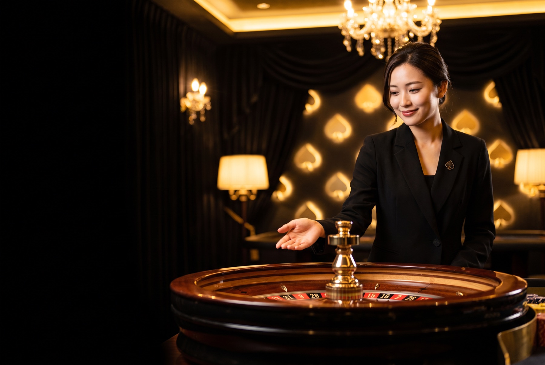 Dealer bên bàn roulette tại casino trực tuyến GOD55