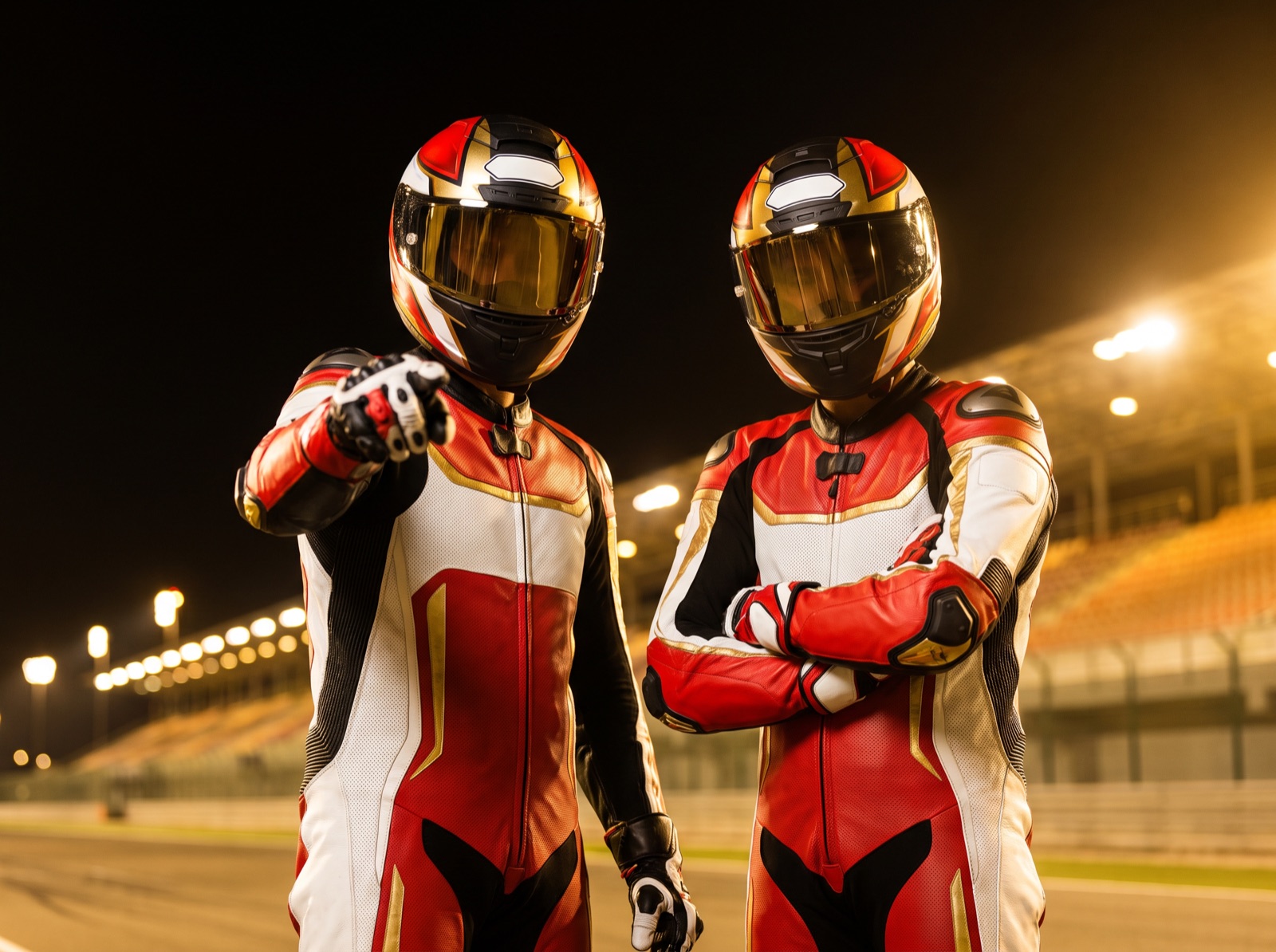 Hai tay đua MotoGP của GOD55 trong bộ đồ đua